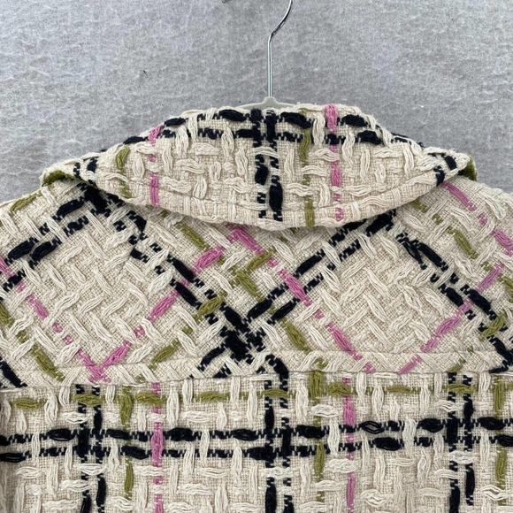 Milly of New York Tweed Pea Coat Womens Size 0 Double Breasted Long Wool Jacket - Picture 6 of 14